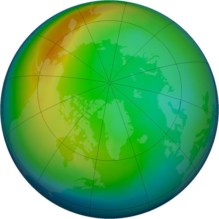 Arctic ozone map for December 2007